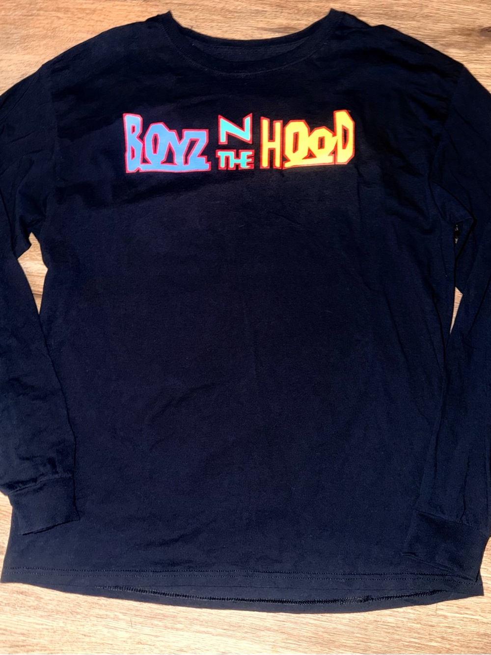 Graphic Long Sleeve boys in the Hood Shirt - Black